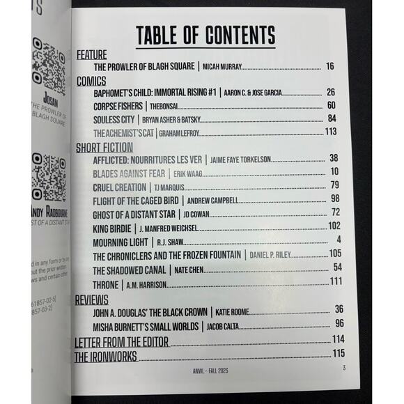 Iron Age Media Anvil Iron Age Magazine No. 1 Summer 2023 & No. 2 Fall 2023, NM - Picture 9 of 11